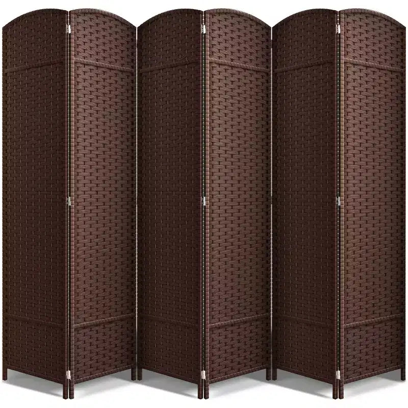 Separadores de ambientes Sorbus extra anchos de doble bisagra y 6 paneles - Biombos plegables de diseño de malla tejida a mano, divisor de pared para separación de ambientes