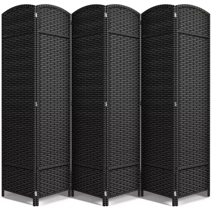 Separadores de ambientes Sorbus extra anchos de doble bisagra y 6 paneles - Biombos plegables de diseño de malla tejida a mano, divisor de pared para separación de ambientes