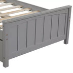Plataforma doble con nido, estructura de cama de madera con cabecero y pie de cama para dormitorio