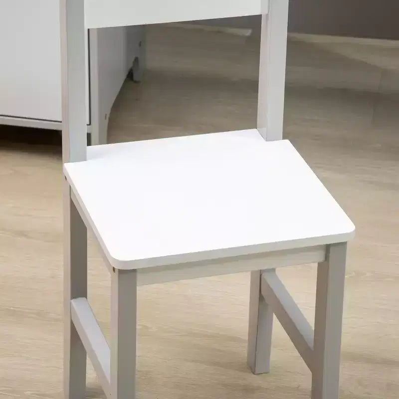 Juego de escritorio y silla Whisen para niños y niños pequeños, escritorio de estudio para niños, muebles infantiles con pizarra blanca - Gris