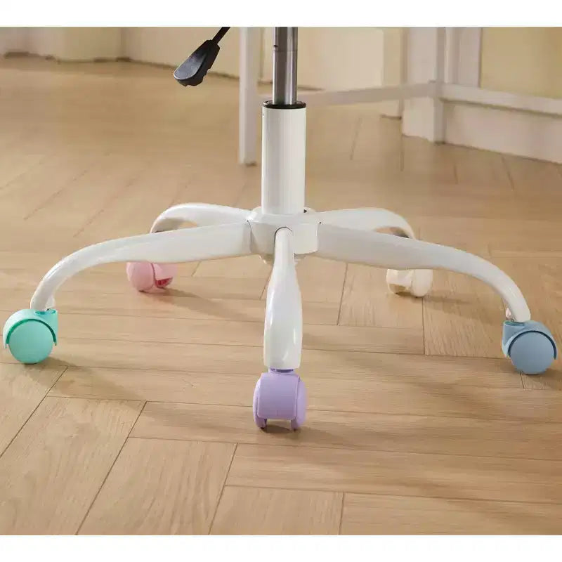 Silla de oficina MAYEERTY de pelo de conejo artificial - Base de metal, giratoria ajustable, silla de tocador, violeta