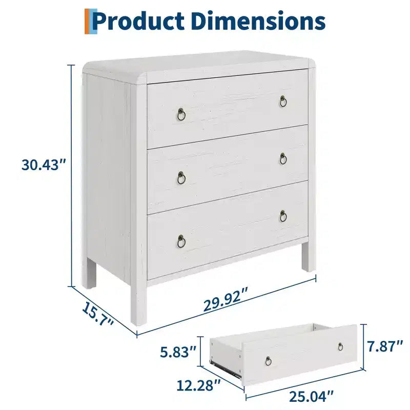 Cómoda de 3/5 Cajones GustoWave para Dormitorio, Cómoda Alta de 77 cm con Cajones Grandes, Cajonera de Almacenamiento de Madera para Sala de Estar, Pasillo