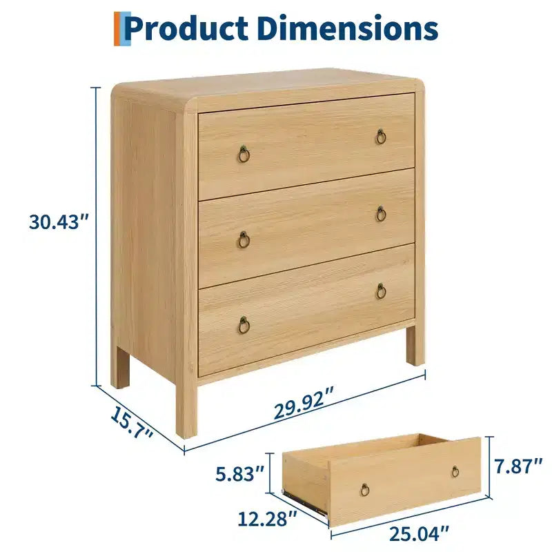 Cómoda de 3/5 Cajones GustoWave para Dormitorio, Cómoda Alta de 77 cm con Cajones Grandes, Cajonera de Almacenamiento de Madera para Sala de Estar, Pasillo
