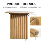 PexFix 79 Mesa de comedor ovalada para 6-8, mesa de cocina de madera con superficie resistente a los arañazos y patas a rayas, estilo rústico moderno para sala de estar o cocina, color natural