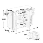 Okak Isla de Cocina Moderna con Encimera Abatible y Cajones, Carrito de Cocina Móvil con Ruedas y Estantes, Armario de Almacenamiento, Mesa de Comedor Plegable
