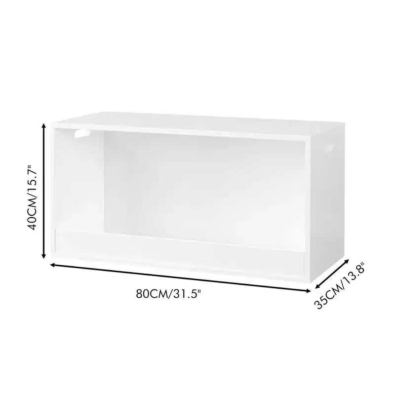 Caja de almacenamiento de juguetes abierta Whisen para niños, cubo organizador de madera, gran espacio de almacenamiento - Blanco