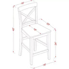 HomeStock Taburete de barra de mostrador de madera de respaldo alto con acabado marrón de 41.5 pulgadas de alto con forma rectangular sin tapizar