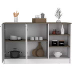 HomeStock 35 pulg. de alto. Islas de cocina de aglomerado con 2 puertas y 5 estantes