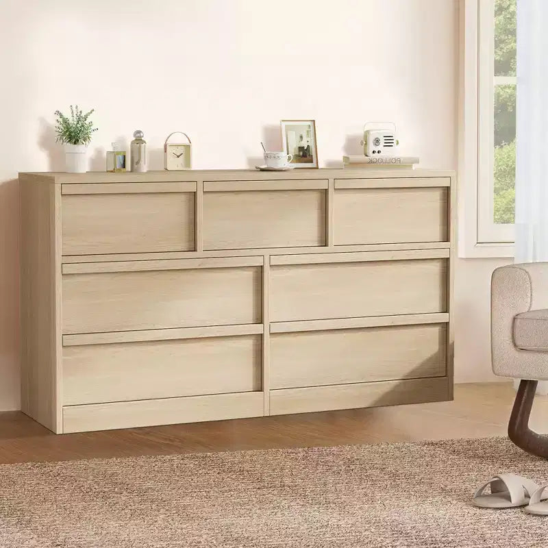 Cómoda, aparador de madera duradero con cajones y encimera espaciosa, muebles de dormitorio de estilo escandinavo, para sala de estar, pasillo
