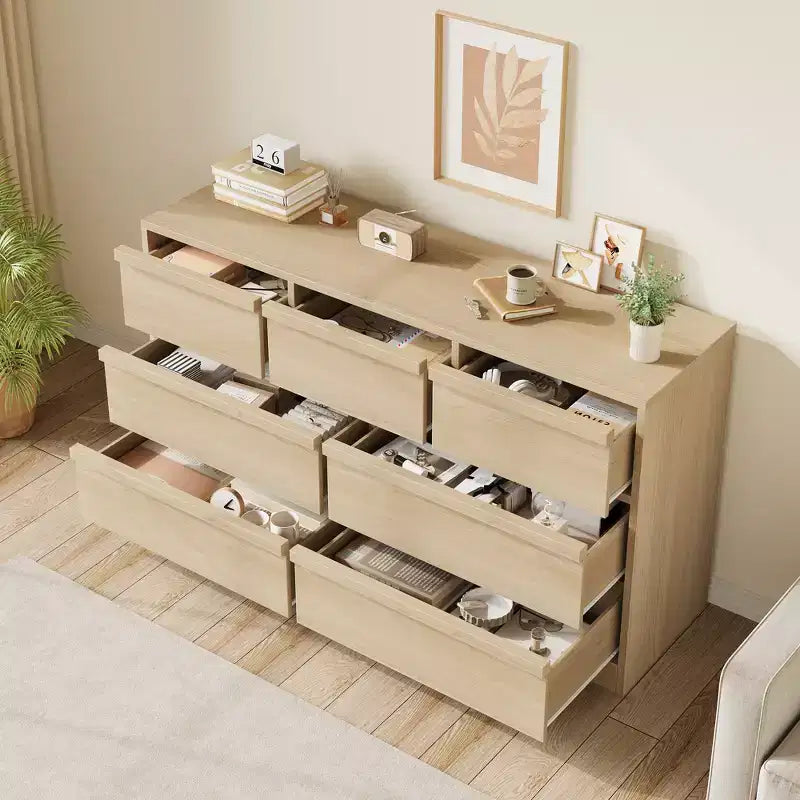 Cómoda, aparador de madera duradero con cajones y encimera espaciosa, muebles de dormitorio de estilo escandinavo, para sala de estar, pasillo