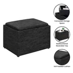 Puff otomana HomeStock Comfort Accent con almacenamiento y bandeja reversible