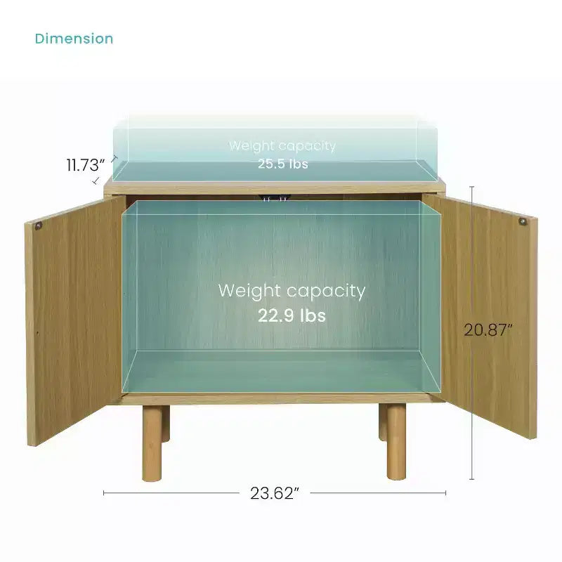 Mesa auxiliar de almacenamiento apilable Home Zone Living con puerta y estantes personalizables