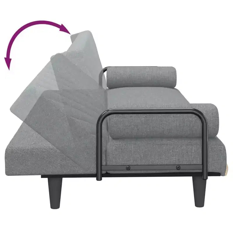 vidaXL Sofá Cama con Reposabrazos Sofá Sillón Reclinable Tumbona Tela