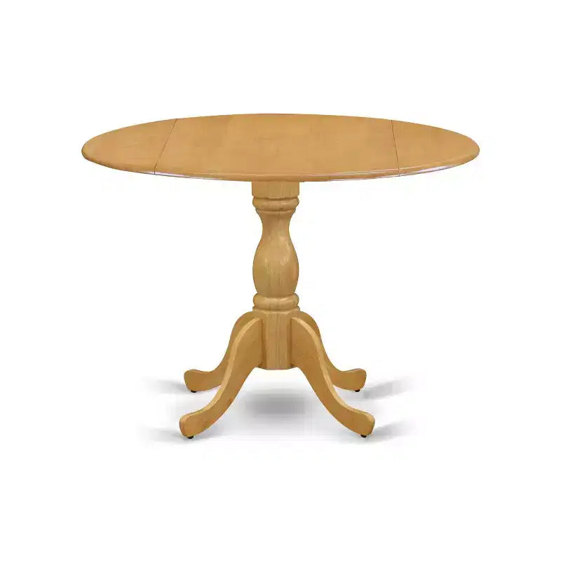 Juego de comedor de 3 piezas de madera maciza con acabado de roble natural y respaldo alto - Asientos para 4 personas