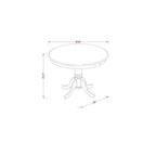 Juego de comedor de 3 piezas con parte superior de madera maciza en acabado blanco lino - Redondo - Asientos para 4 personas