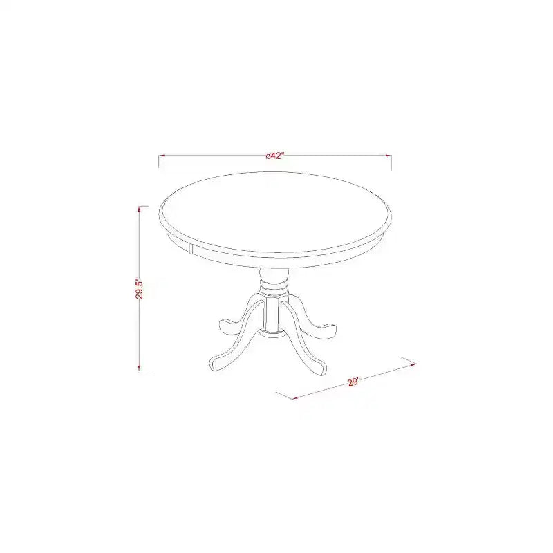 Juego de mesa redonda de cocina con 4 sillas - Mesa de comedor moderna y juego de comedor de madera