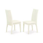 Juego de Comedor de 5 Piezas con Cubierta Superior de Madera Maciza con Acabado Blanco Lino - Con Capacidad para 4 Personas