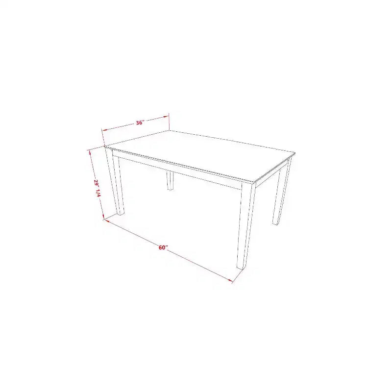 Juego de Comedor de 5 Piezas con Cubierta Superior de Madera Maciza con Acabado Blanco Lino - Con Capacidad para 4 Personas