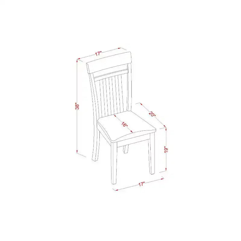 HomeStock Juego de Comedor de 5 Piezas con Cubierta de Madera Maciza con Acabado de Caoba - Capacidad para 4 Personas
