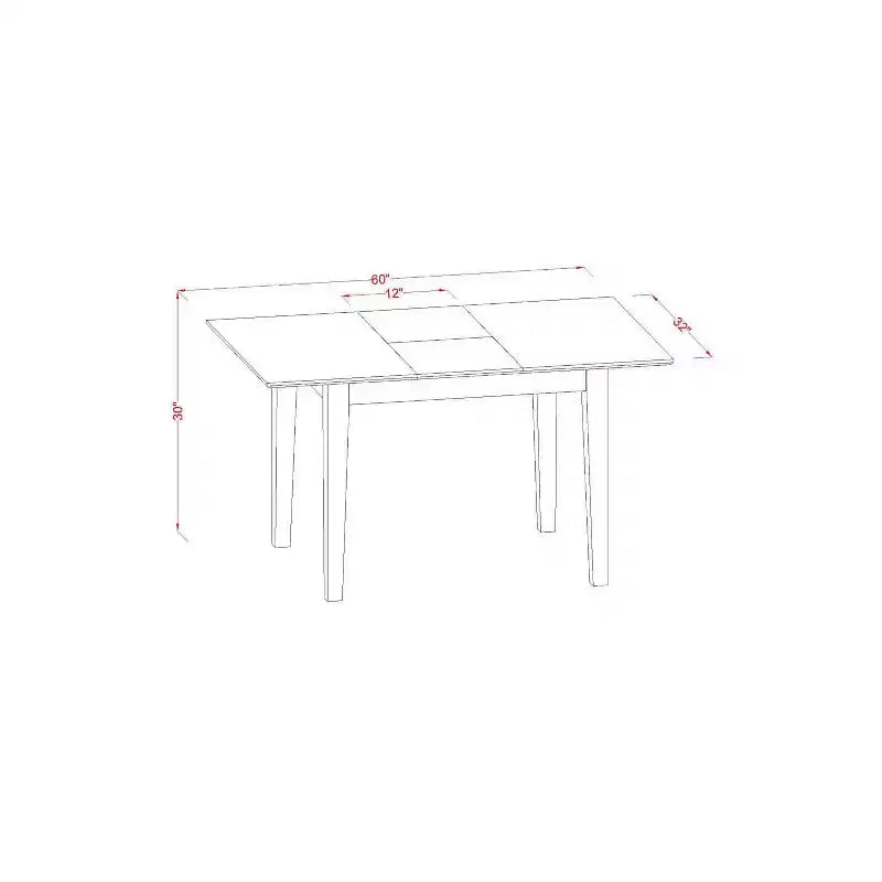 Juego de comedor rústico francés - Mesa rectangular de 3 piezas y 2 sillas - Mesa de 48/60 con extensión de mariposa