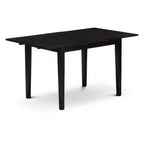 Juego de comedor HomeStock de 3 piezas con mesa de tapa de madera maciza rectangular con extensión tipo mariposa, acabado en negro