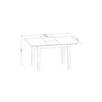 Juego de comedor HomeStock de 3 piezas con mesa de tapa de madera maciza rectangular con extensión tipo mariposa, acabado en negro