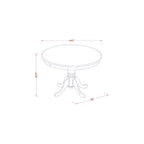 Mesa de comedor redonda de madera maciza con acabado capuchino de 3 piezas HomeStock con 2 sillas