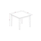 Juego de comedor cuadrado de 5 piezas con tapa de madera maciza y acabado de caoba - Para 4 personas