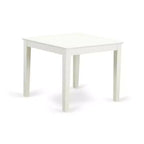 Juego de comedor cuadrado flamenco rosa, mesa de 36 pulgadas y 2 sillas Parsons, patas de lino blanco, piel sintética
