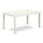 HomeStock 7-Piece Linen White Finish Solid Wood Top Dining Table with 6 Chairs