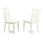 Mesa de comedor HomeStock de 7 piezas con superficie de madera maciza y acabado blanco lino con 6 sillas