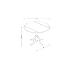 HomeStock Juego de comedor de 3 piezas con acabado negro, tapa de madera maciza redonda y alas abatibles, para 4 personas