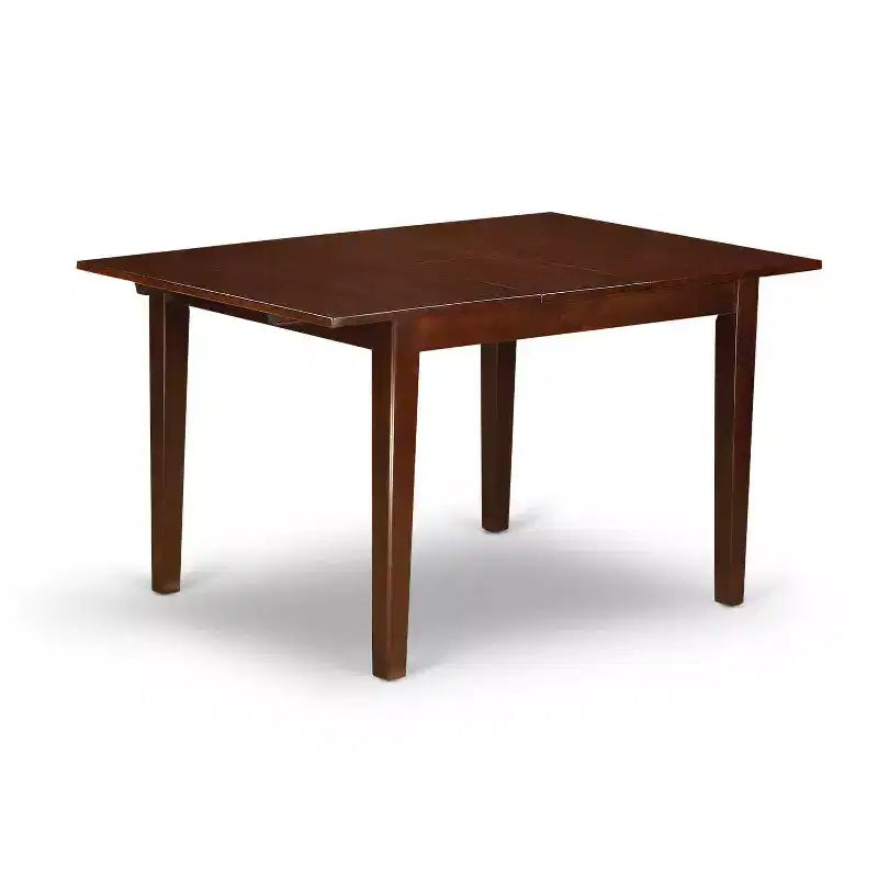 Juego de comedor rectangular de 5 piezas con tapa de madera maciza con acabado en caoba - Asientos para 4 personas