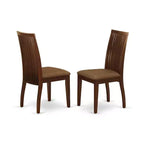 Juego de comedor rectangular de 5 piezas con tapa de madera maciza con acabado en caoba - Asientos para 4 personas