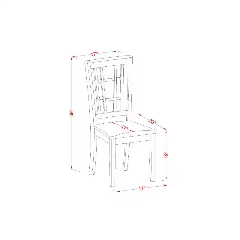 Juego de comedor de 7 piezas - Mesa de cocina con 6 sillas - Juego de comedor pequeño de madera maciza