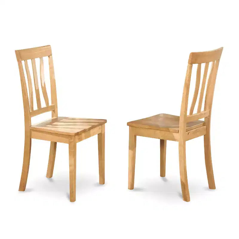Juego de comedor de 5 piezas con tapa de madera maciza con acabado en roble natural - Para 4 personas