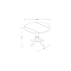 Mesa de comedor HomeStock de 5 piezas con tapa redonda de madera maciza con acabado de caoba y 4 sillas con respaldo cruzado con alas abatibles