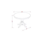 Juego de comedor redondo de 5 piezas - Mesa de 36" y 4 sillas - Acabado en roble rústico - Tela de lino caqui oscuro