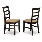Juego de mesa de comedor de madera maciza HomeStock de 3 piezas con acabado capuchino