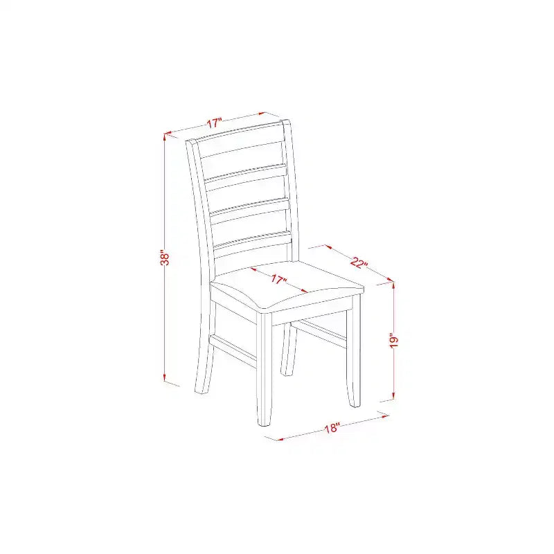 Juego de mesa de comedor de madera maciza HomeStock de 3 piezas con acabado capuchino