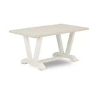 Mesa de comedor HomeStock de 6 piezas con tablero de madera maciza con acabado de roble natural, 1 banco y 4 sillas