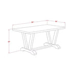 Mesa de comedor HomeStock de 6 piezas con tablero de madera maciza con acabado de roble natural, 1 banco y 4 sillas
