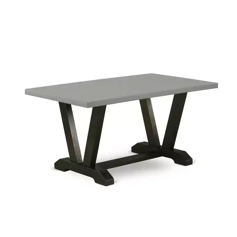 Mesa de comedor HomeStock de 6 piezas rectangular con acabado de roble natural y tapa de madera maciza con 1 banco y 4 sillas