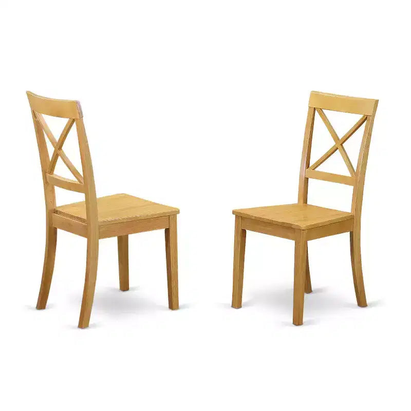 Juego de comedor de 3 piezas - Mesa redonda con 2 sillas de comedor de madera - Juego de cocina con acabado de roble