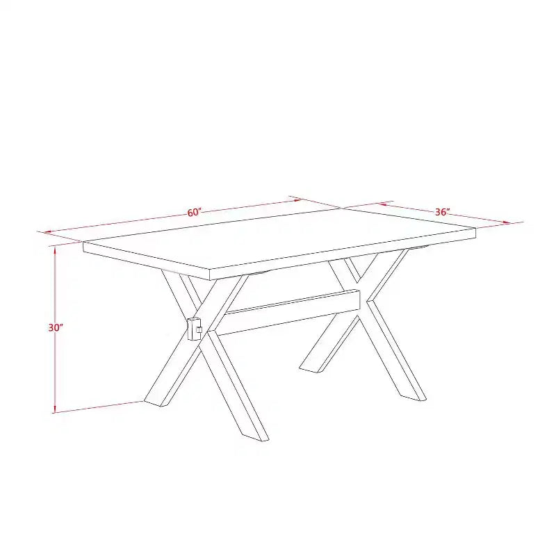 Mesa de comedor HomeStock de 3 piezas con parte superior de madera maciza, acabado jacobino envejecido y 2 bancos