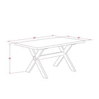 Mesa de comedor HomeStock de 3 piezas con parte superior de madera maciza, acabado jacobino envejecido y 2 bancos