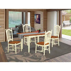 Juego de mesa de comedor de 5 piezas - Mesa rectangular con extensión de mariposa y 4 sillas - Juego de comedor de cocina