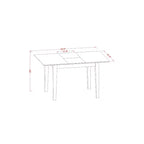 Juego de mesa de comedor de 5 piezas - Mesa rectangular con extensión de mariposa y 4 sillas - Juego de comedor de cocina