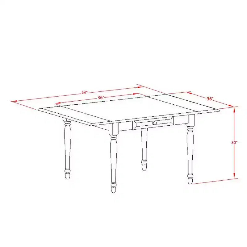 Juego de comedor de 5 piezas con tapa de madera maciza, acabado blanco lino, con extensión, para 4 personas