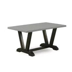Mesa de comedor HomeStock de 7 piezas con parte superior de madera maciza y acabado de roble natural con 6 sillas